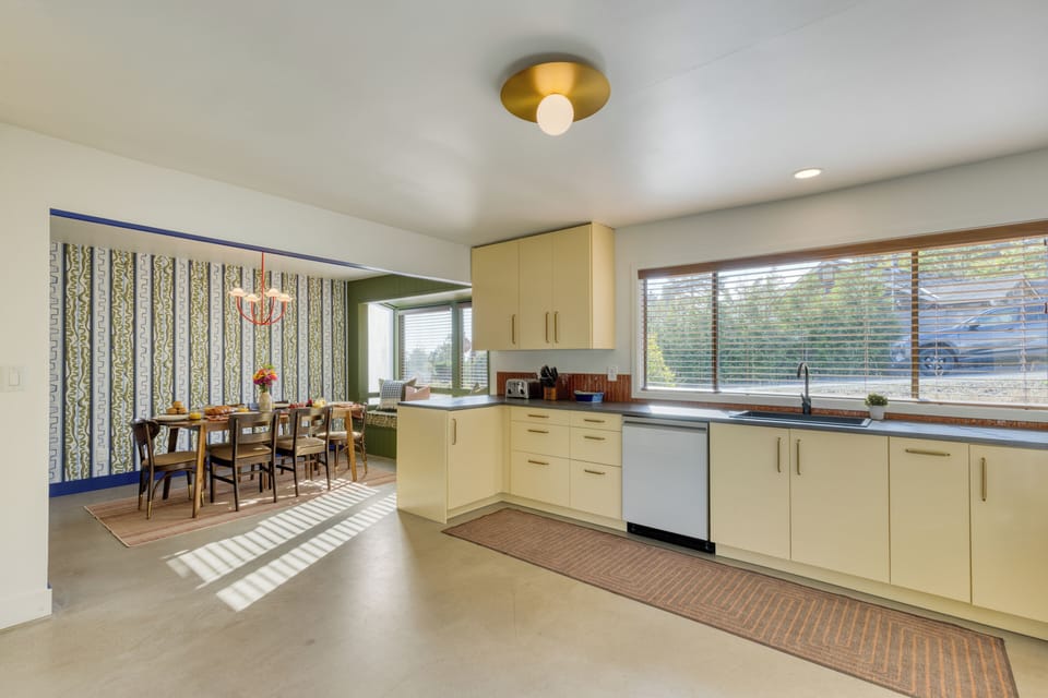 Spacious kitchen area.