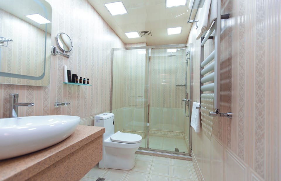 Deluxe Twin Room, City View | Bathroom | Shower, hair dryer, slippers, bidet
