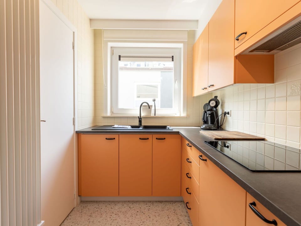 Kitchen, Countertop, Kitchen Sink, Cabinetry, Wood, Kitchen Appliance, Sink, Plumbing Fixture, Interior Design, Major Appliance