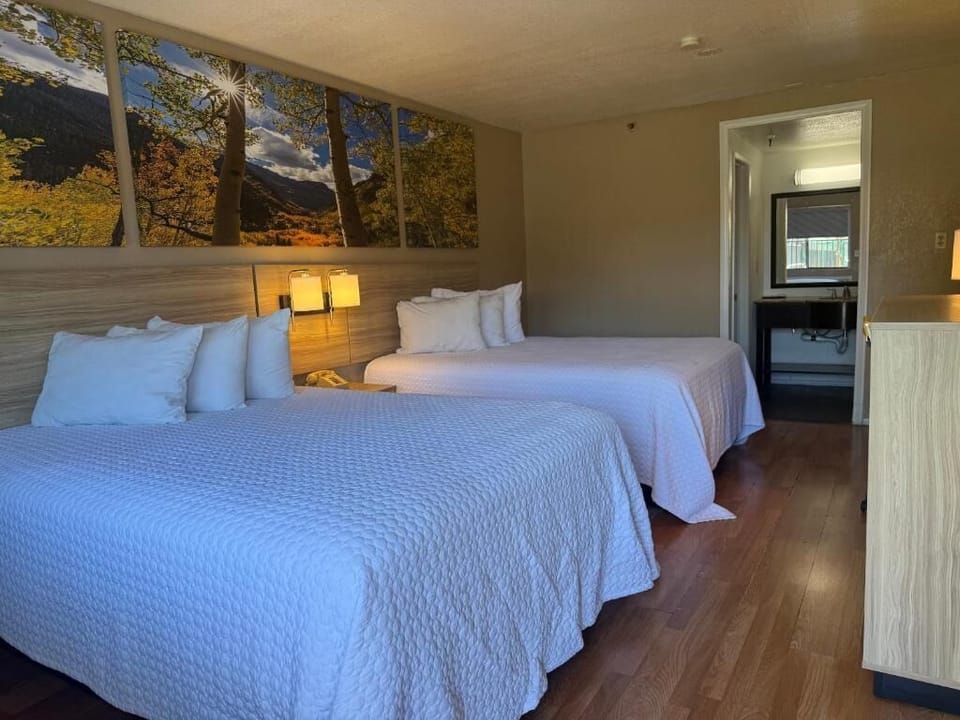 Room, 2 Queen Beds, Non Smoking | Desk, iron/ironing board, free WiFi, bed sheets