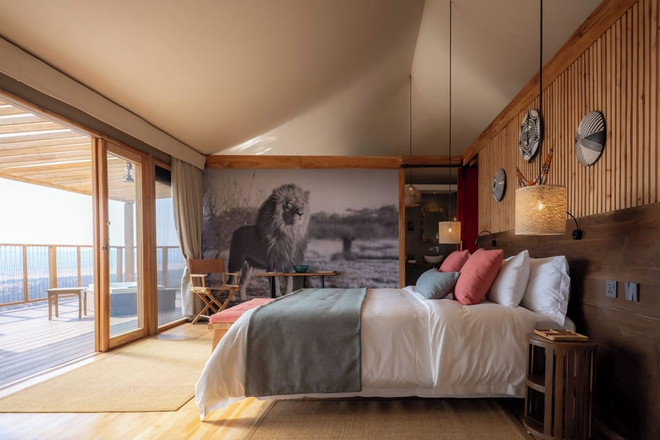 Luxury Tent | In-room safe, desk, laptop workspace, blackout drapes