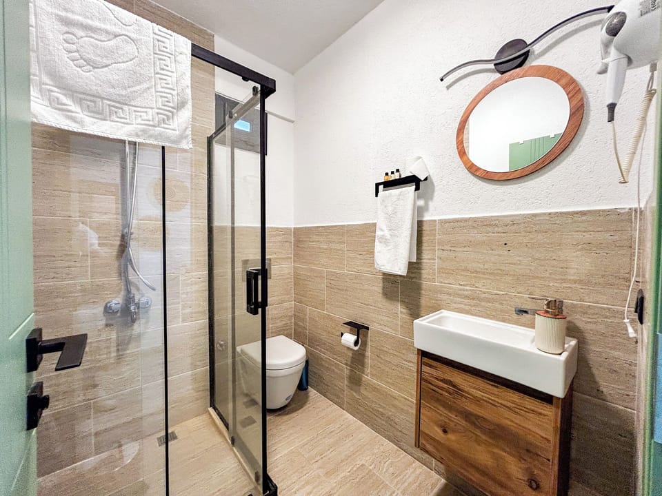 Standard Triple Room | Bathroom | Shower, towels, soap, shampoo