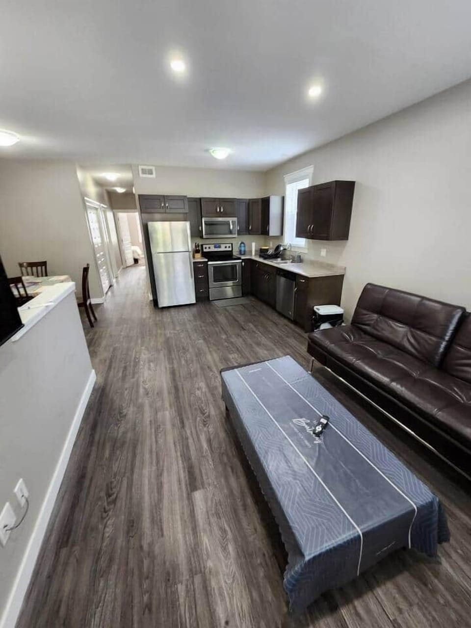 Open Concept Kitchen, Living and Dinning Spaces.