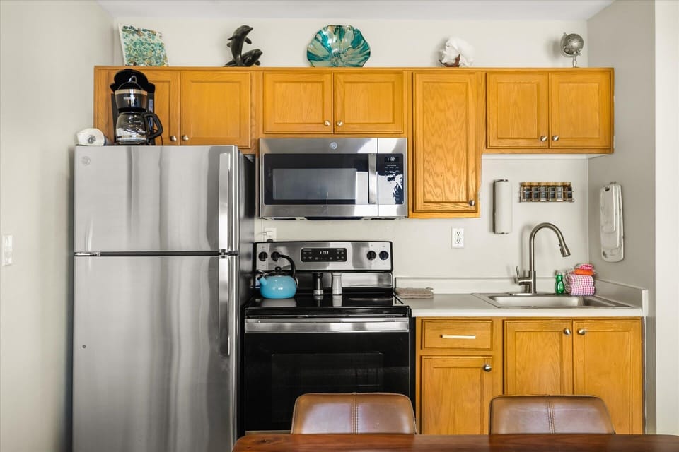 Having your own kitchen comes in handy whether you're making a full meal or just reheating leftovers