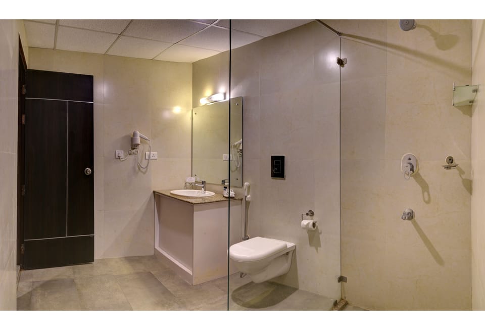 Shower, free toiletries, hair dryer (on request), bathrobes