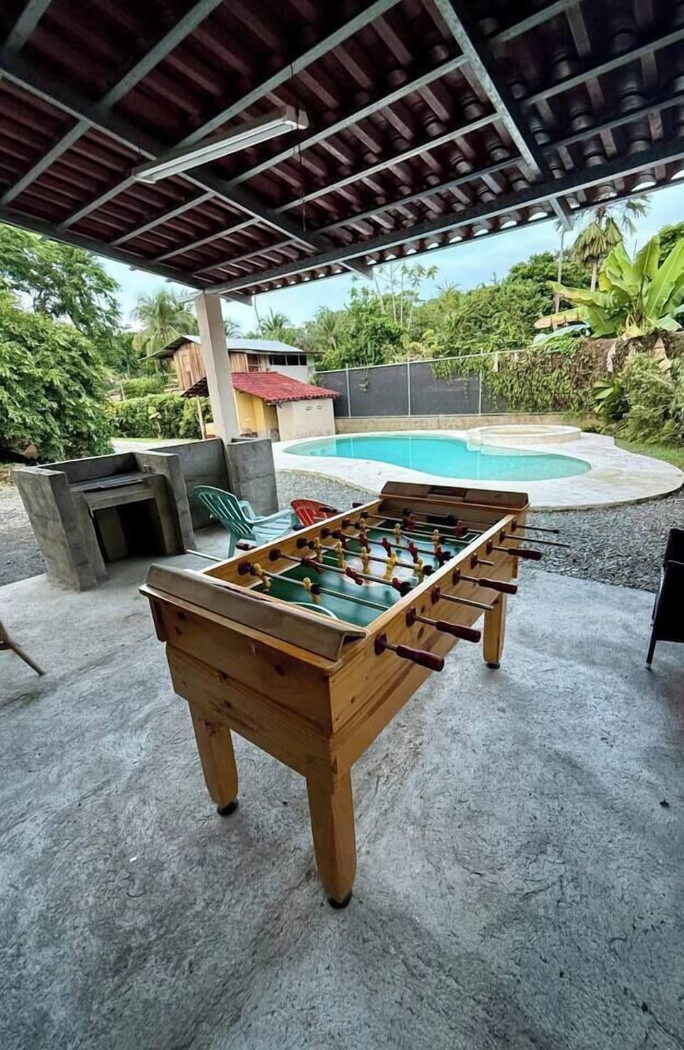 Play football by the pool!