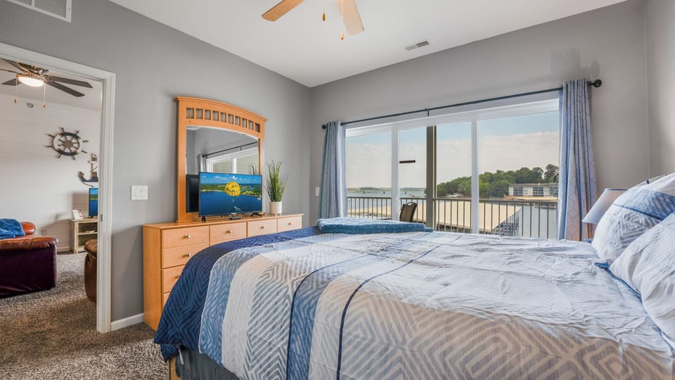 Master bedroom overlooking the lake
