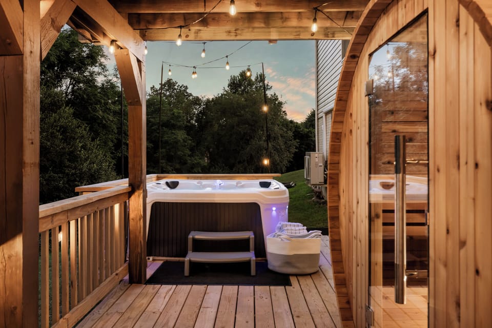 Hot tub and sauna