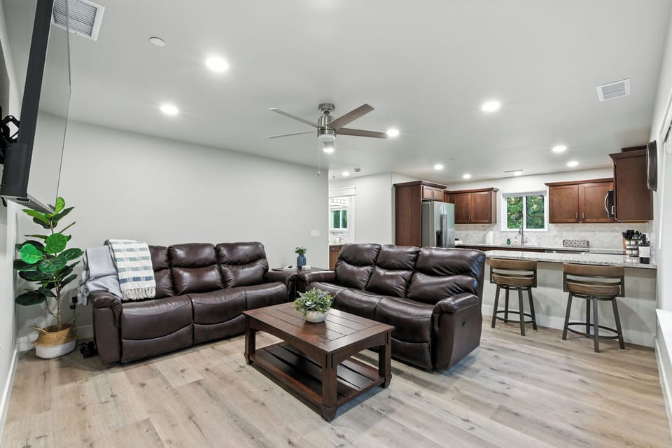 Nice large living room with plenty of seating.