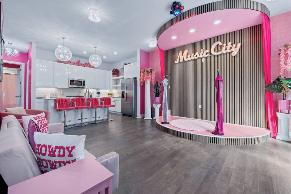 The Music City stage and open floor — perfect for dancing and karaoke.