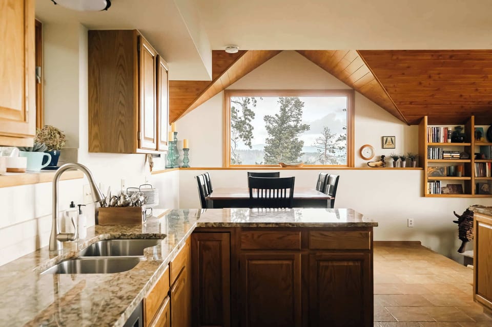 Open concept kitchen with dining area