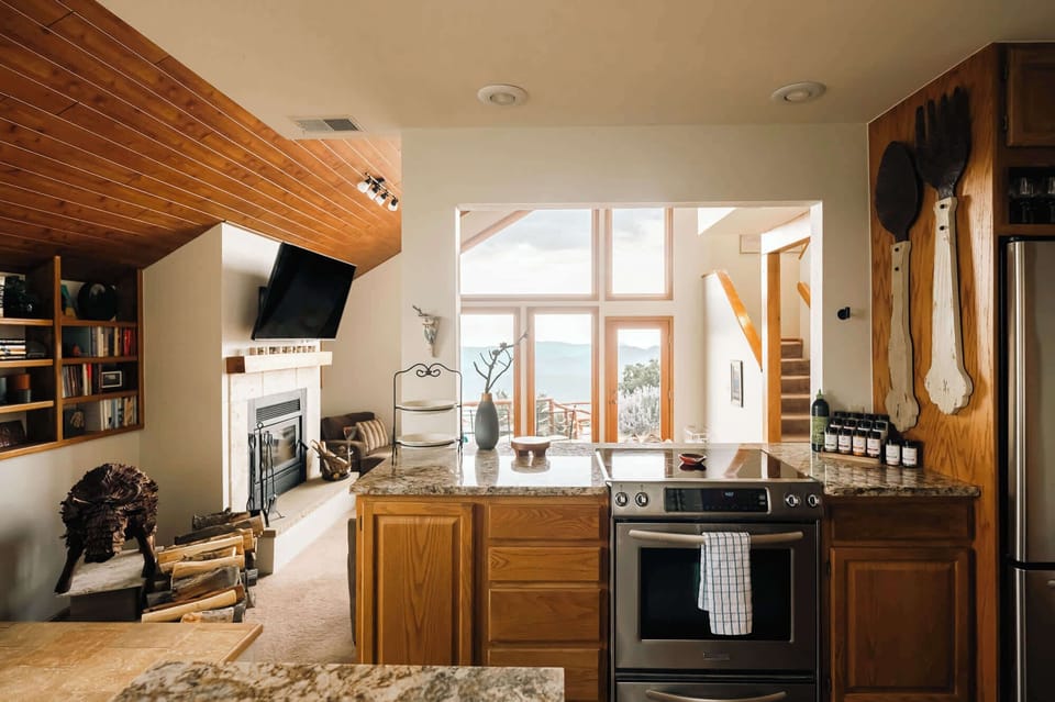 Open concept kitchen and living area