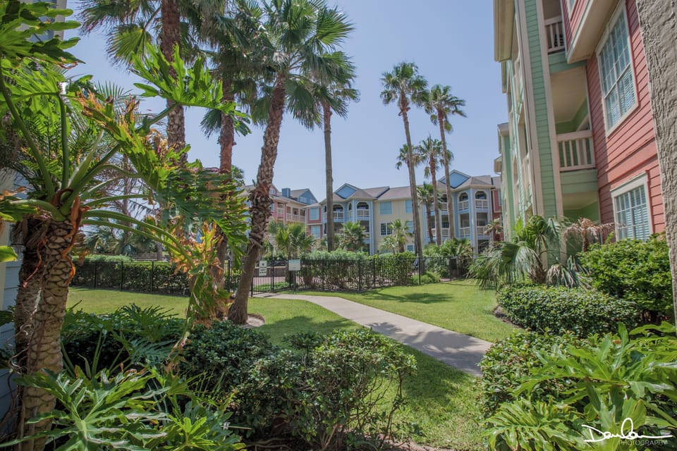 path to the swimming pool from the condo