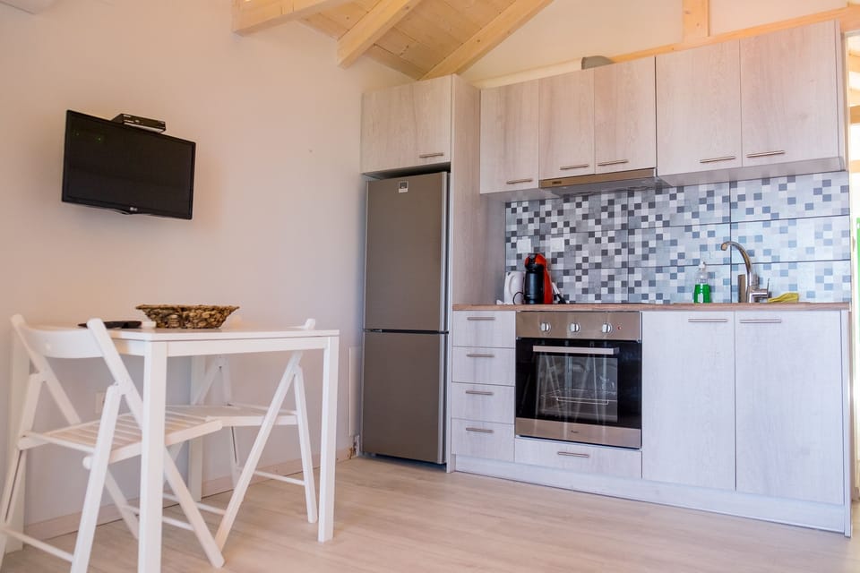 Deluxe Apartment, 1 Bedroom | Private kitchen | Fridge, oven, stovetop, espresso maker