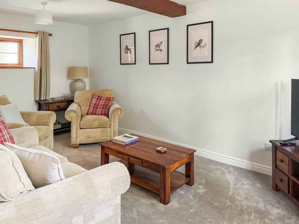 Living room | The Swallows - Holly Farm Holiday Cottage, Stoke St. Gregory, near Taunton
