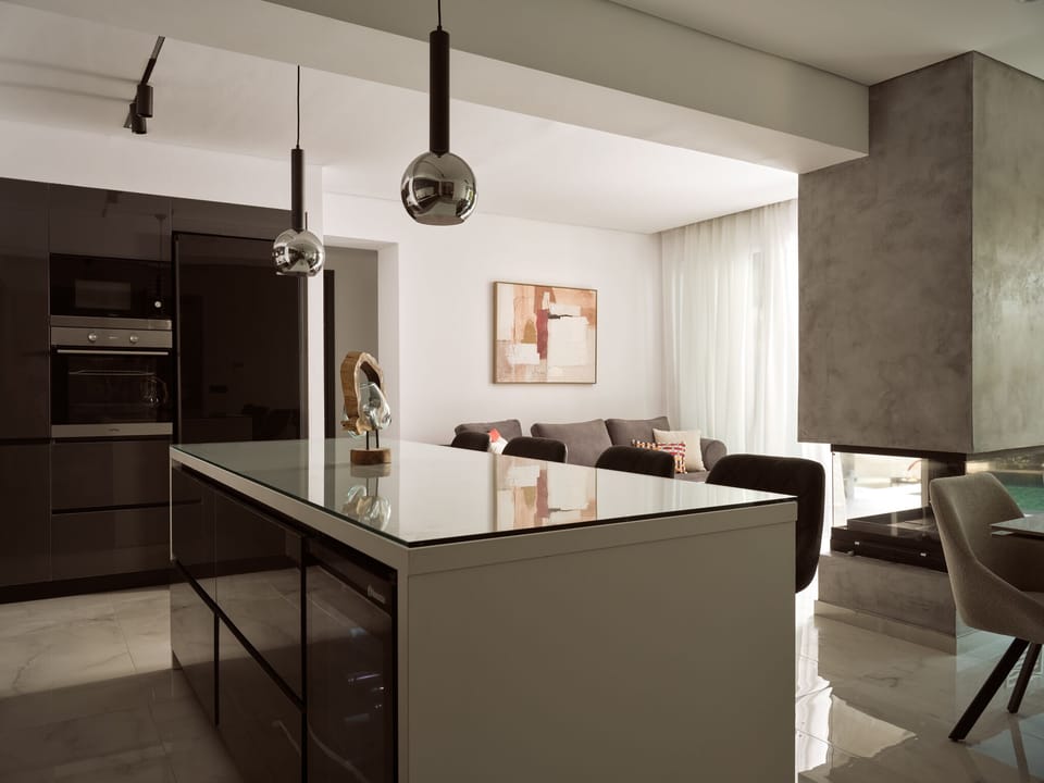 Modern kitchen with timeless flair, designed for mindful cooking and connection.