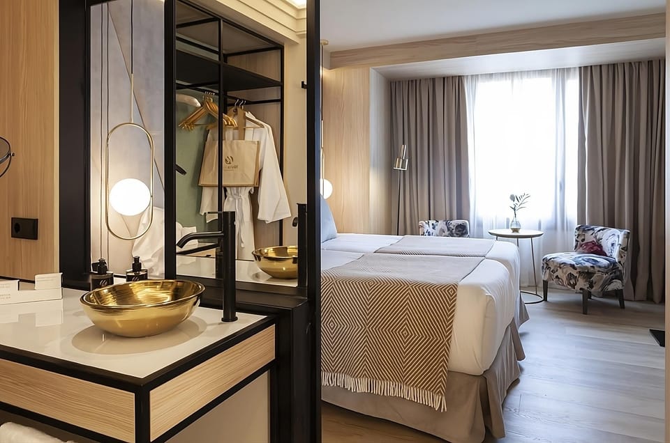 Enjoy boutique-hotel vibes with chic vanity and wardrobe space.