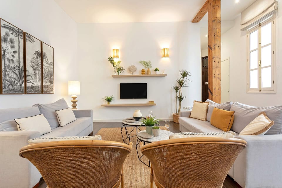 Apartment (3 Bedrooms) | Living area | 52-inch plasma TV with satellite channels