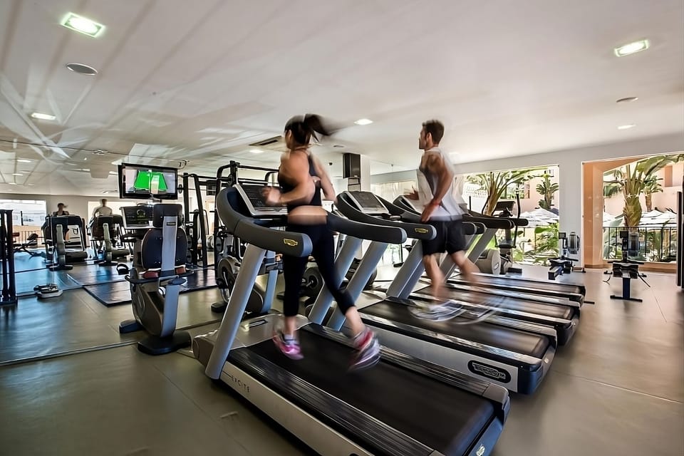 Keep your routine going with motivating, on-site fitness space.