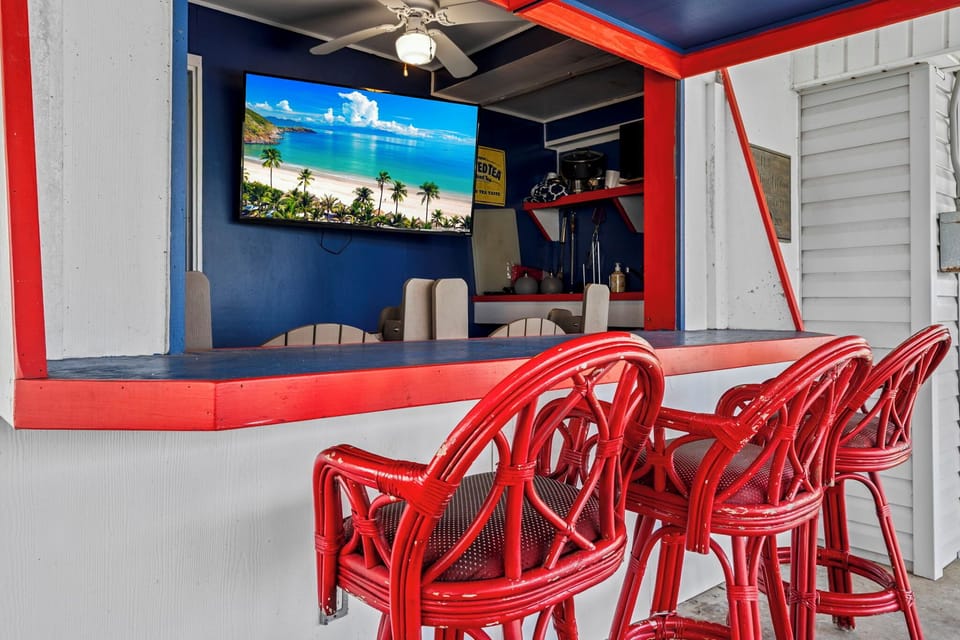 Outdoor bar with TV