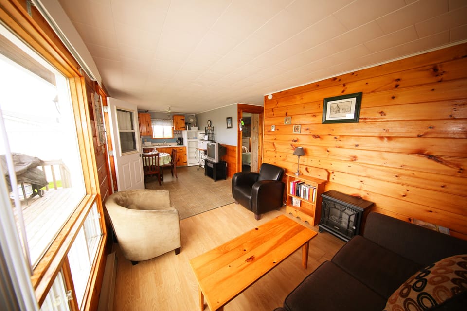 Deluxe Cottage, 2 Bedrooms, Patio, Ocean View | Living area | TV, DVD player