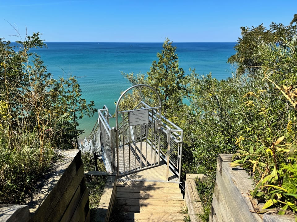 There are also stairs you can take to and from the beach.