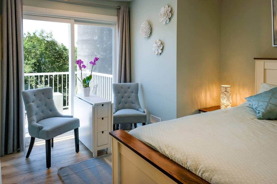 This is the Silo room.  You have your private oversized bathroom and a spectacular balcony overlooking the water