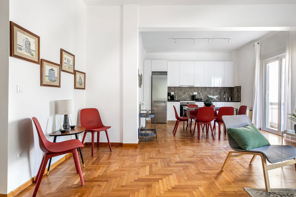 Apartment, 3 Bedrooms, Balcony, City View | Living room | 55-inch Smart TV with digital channels, streaming services
