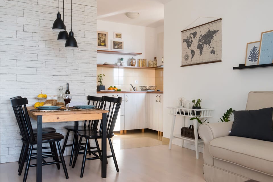 Exclusive Apartment, 1 Bedroom, Sea View | Living area | Flat-screen TV