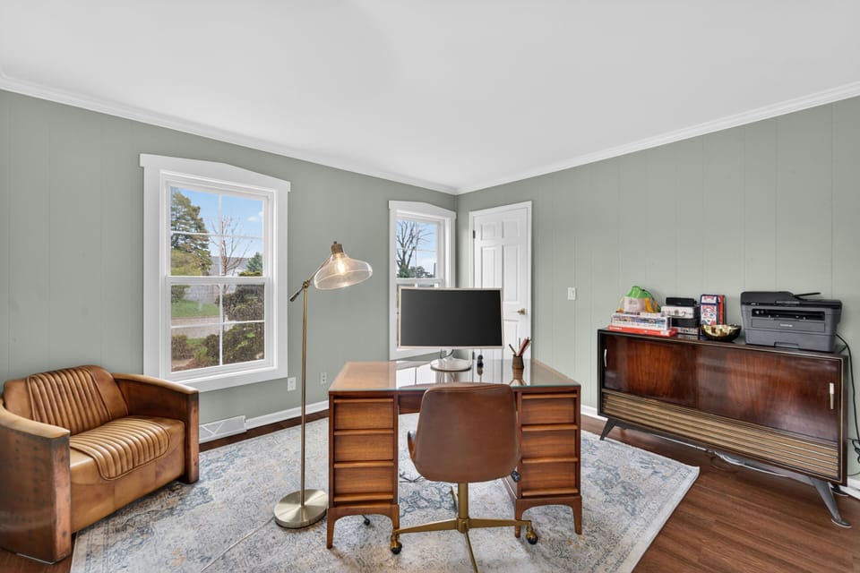 Downstairs private office with twin bed if someone can't climb stairs
