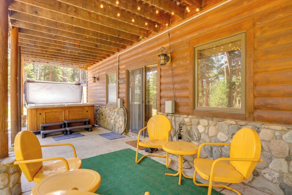 Patio | Hot Tub | 2-Story Cabin