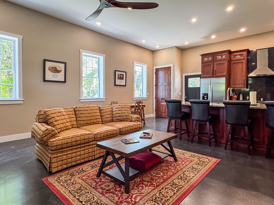 Open concept spacious kitchen and dining space.