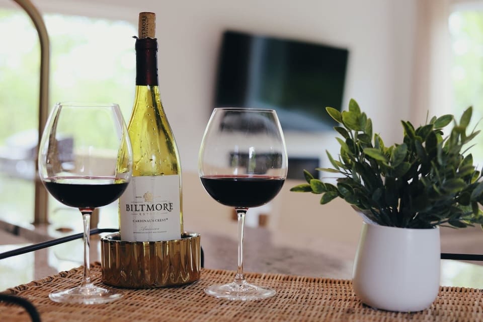 {Welcome Gift} Settle in with a complimentary bottle of Biltmore wine, locally inspired and ready for your arrival.