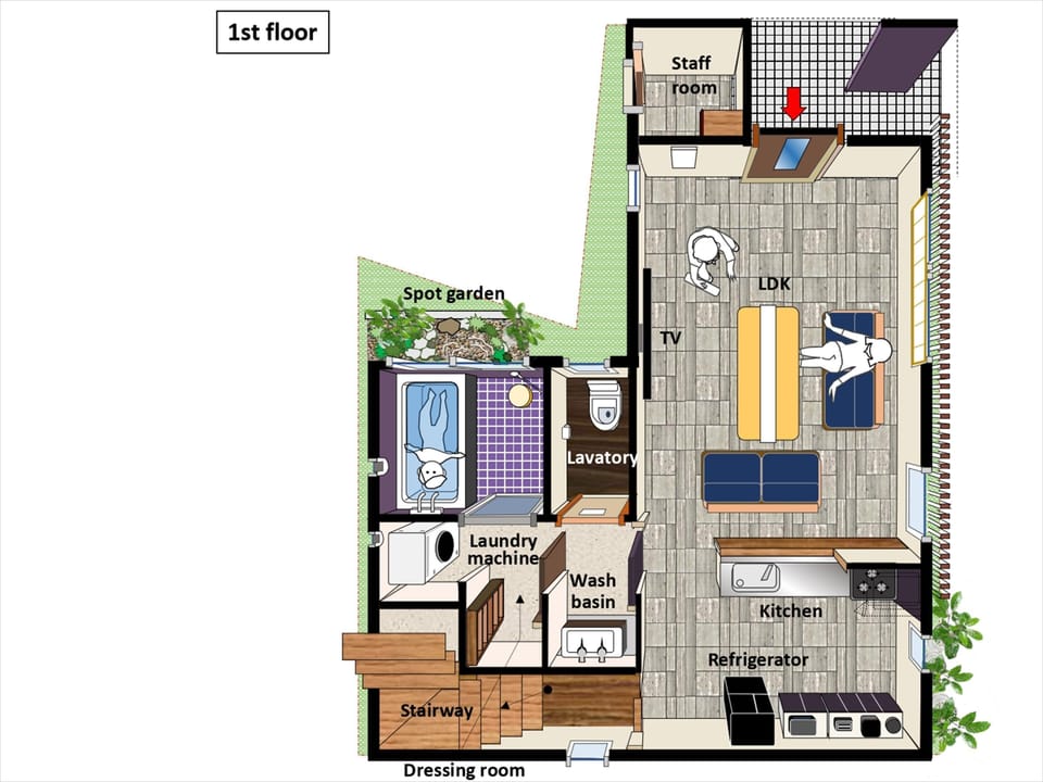 House, 2 Bedrooms, Non Smoking | Floor plan