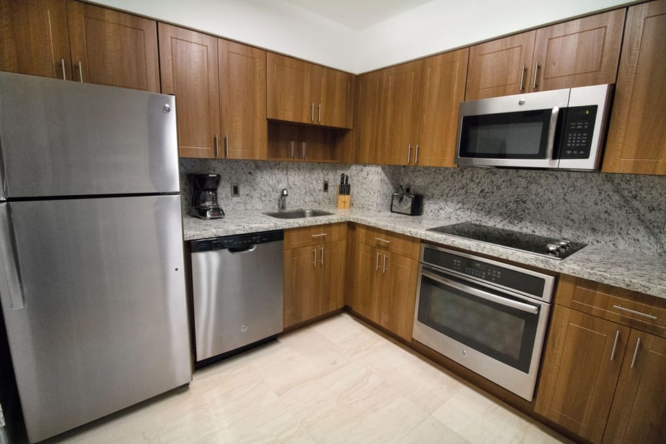 all suites have kitchens with basic appliances