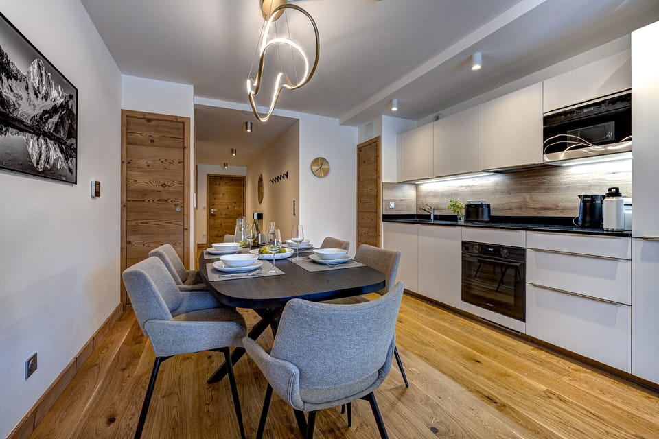 Sleek kitchen with built-in appliances