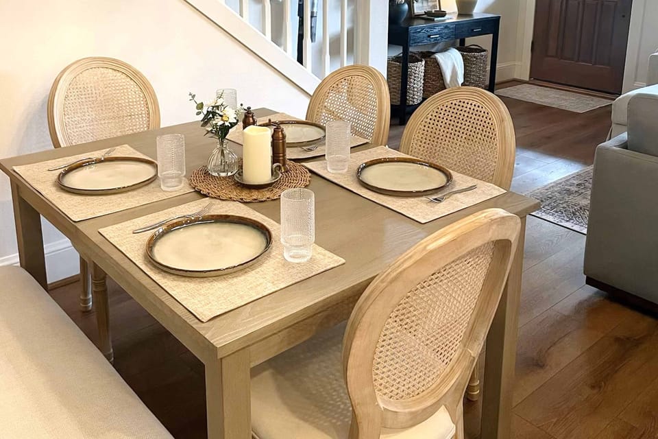 Dining table with seating for 6