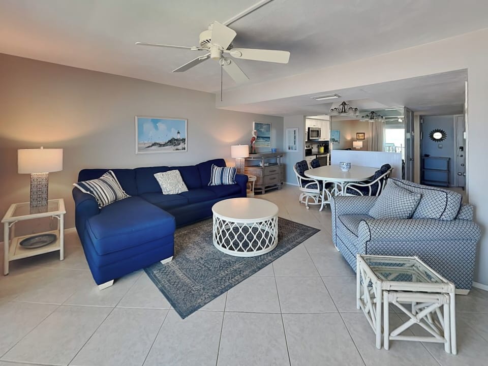 Living Room - Balcony Access, Smart TV, Twin Sleeper Sofa + Ocean Views
