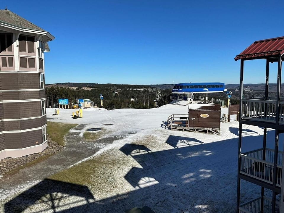 View of the Ballhooter lift from balcony.