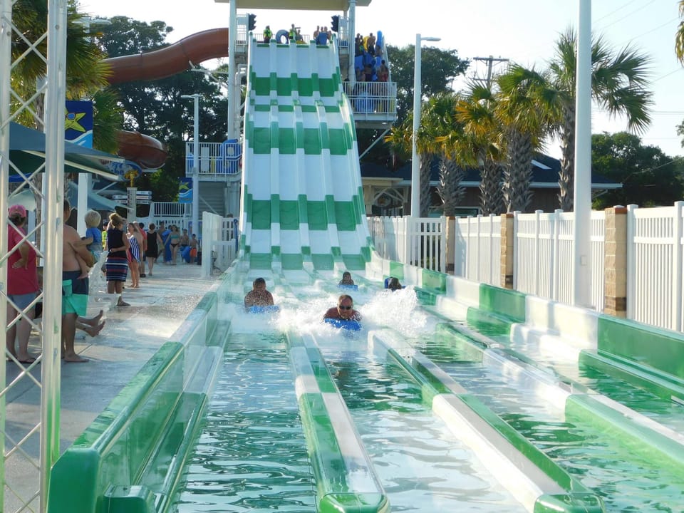 Thrilling multi-lane water slide for endless family fun