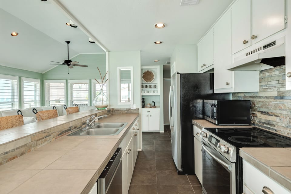 Prepare and serve homecooked meals in the fully equipped kitchen