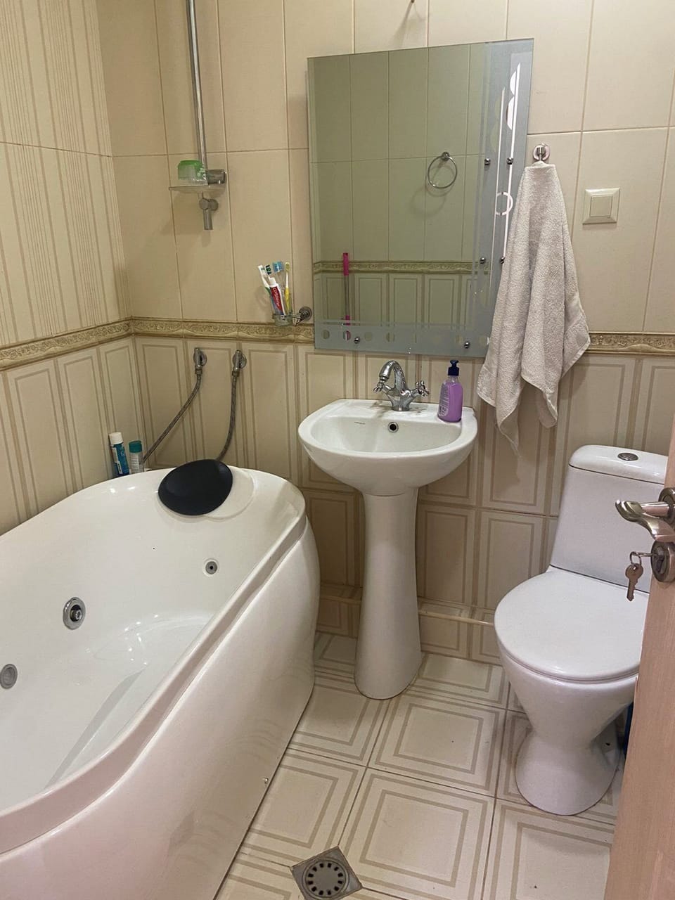 Towels, soap, toilet paper