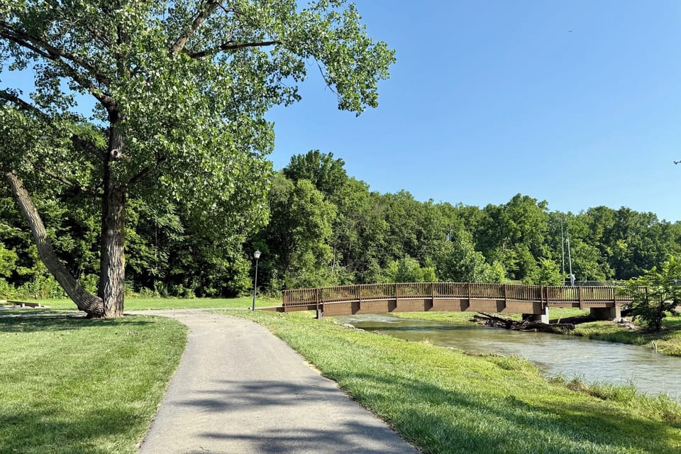     Walkable creekside path just across the street