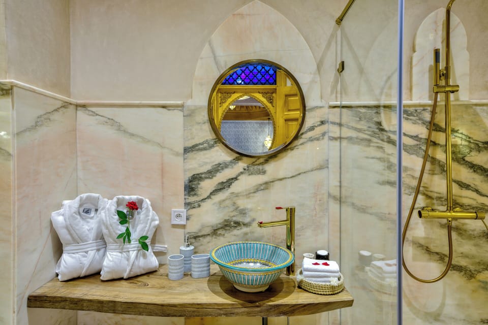 Royal Triple Room, Patio | Bathroom | Combined shower/tub, hair dryer, towels, soap