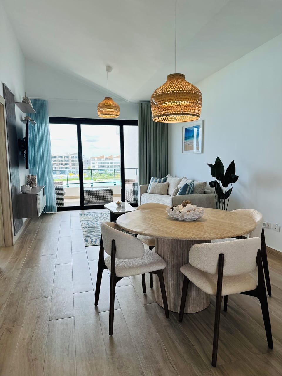 Living room and Dining room