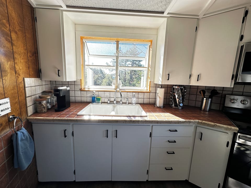 bright cheery kitchen in the mornings. 