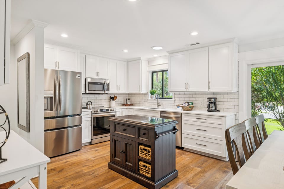 Stainless steel appliances and Keurig coffee maker