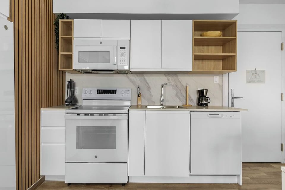 Cook up your favorites in our fully equipped kitchen — complete with modern appliances, cookware, and everything you need to feel right at home.