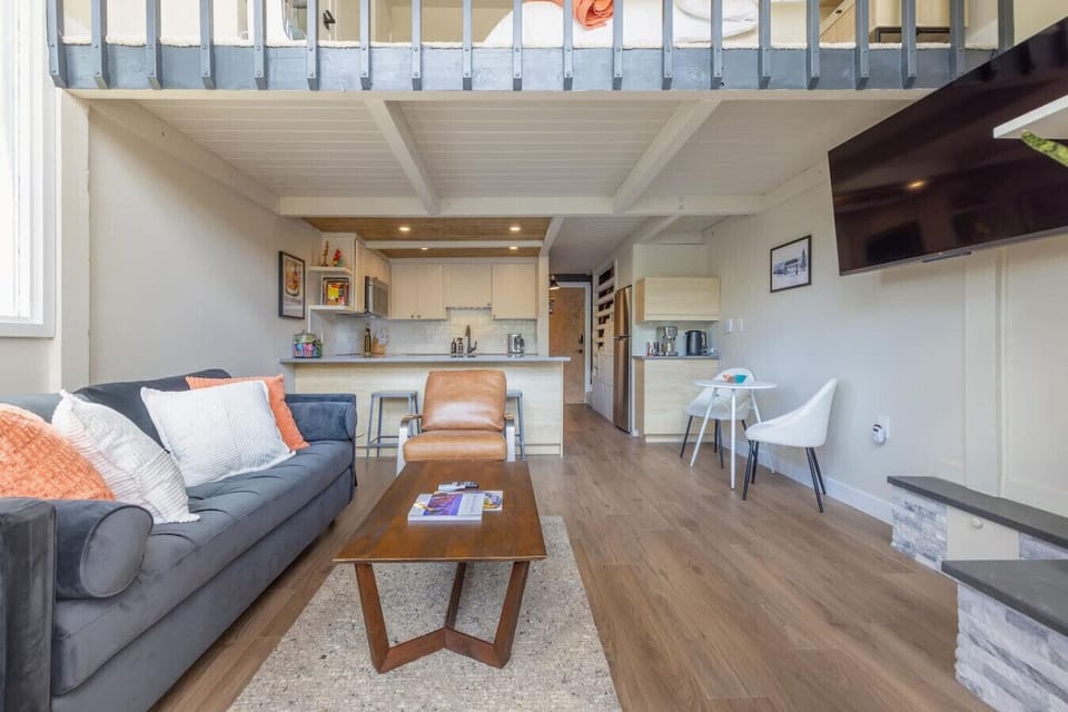 Living room with smart TV