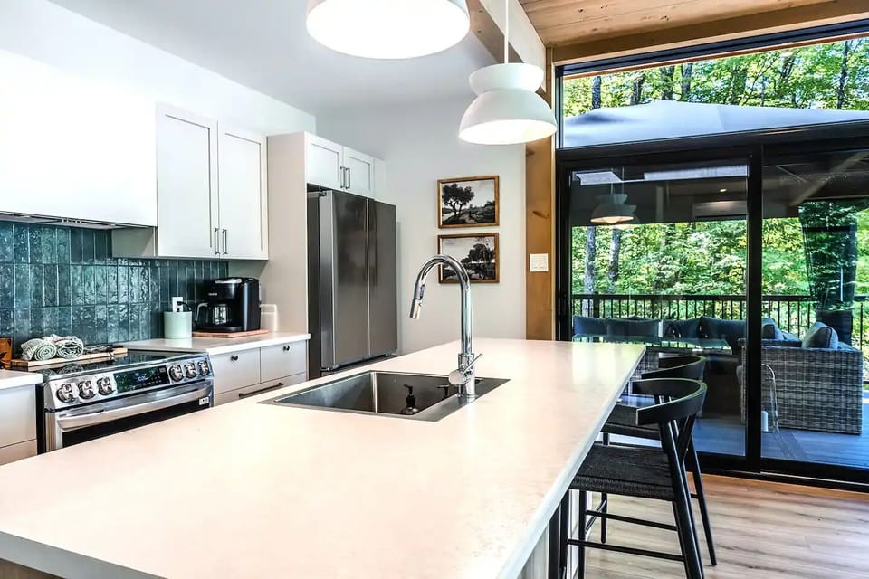 Open-concept kitchen with modern appliances